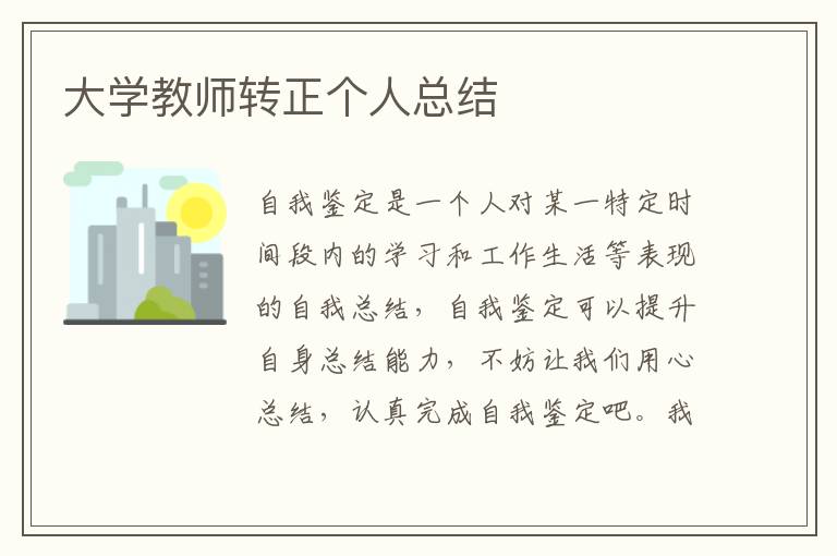 大学教师转正个人总结