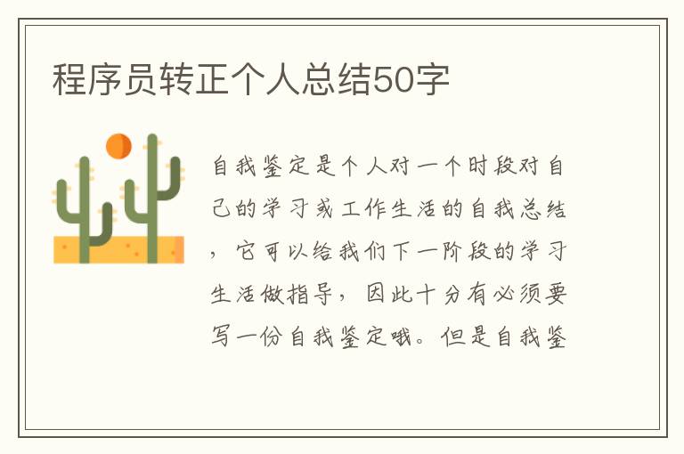 程序员转正个人总结50字