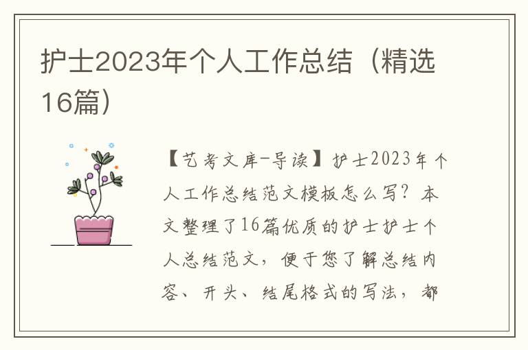 护士2023年个人工作总结（精选16篇）