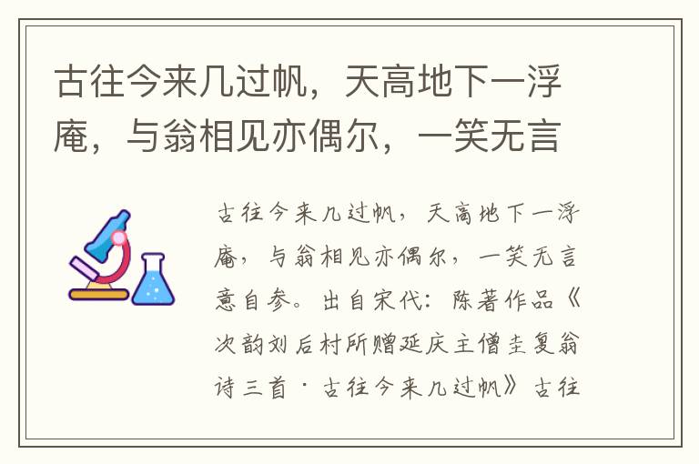 古往今来几过帆，天高地下一浮庵，与翁相见亦偶尔，一笑无言意自参-陈著