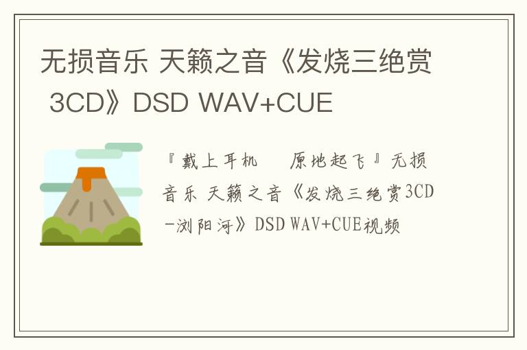 无损音乐 天籁之音《发烧三绝赏 3CD》DSD WAV+CUE